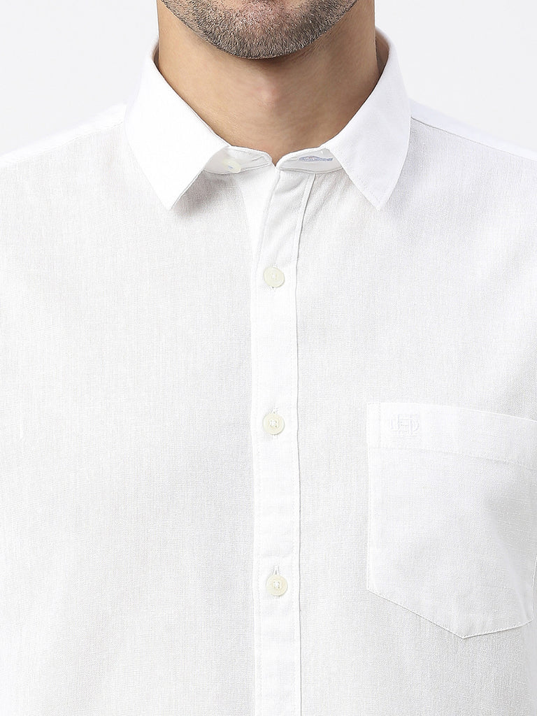 White Linen Shirt With Pocket