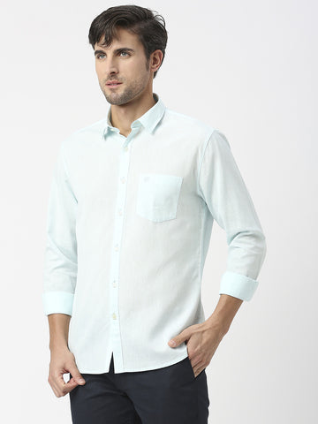 Mint Green Linen Shirt With Pocket