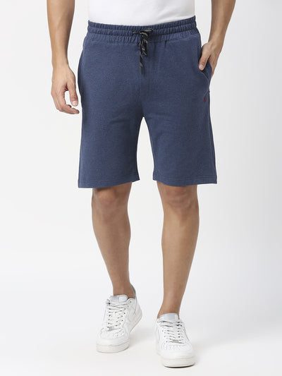 Indigo Melange French Terry Lycra Shorts