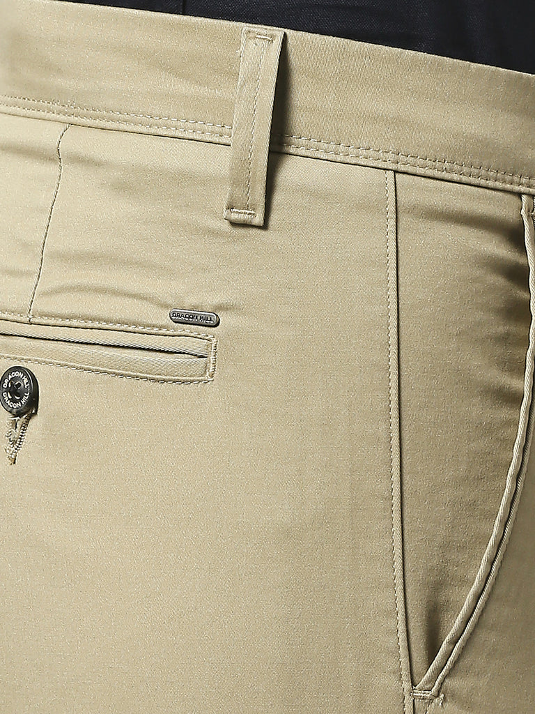 Light Khaki Slim Tapered Cotton Stretch Trouser