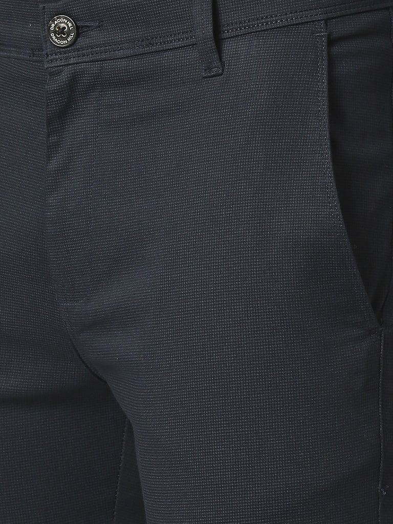 Navy Slim Tapered Cotton Stretch Trouser