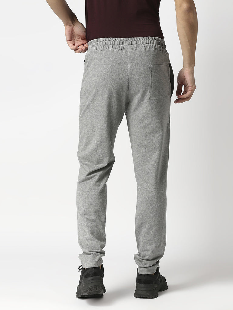 Grey Melange French Terry Lycra Track Pants