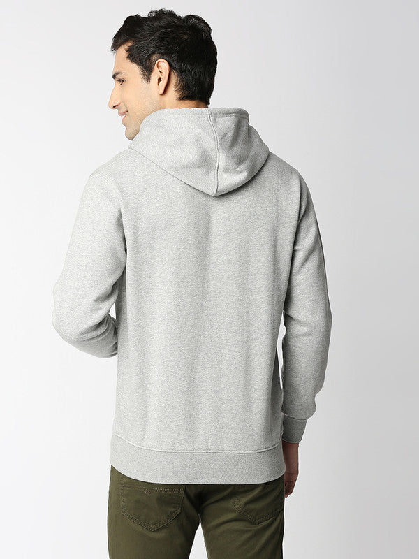 Grey Melange Fleece Full-Zip Hoodie