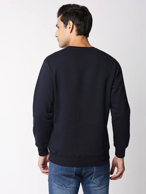 Navy Blue Round Neck Sweatshirt